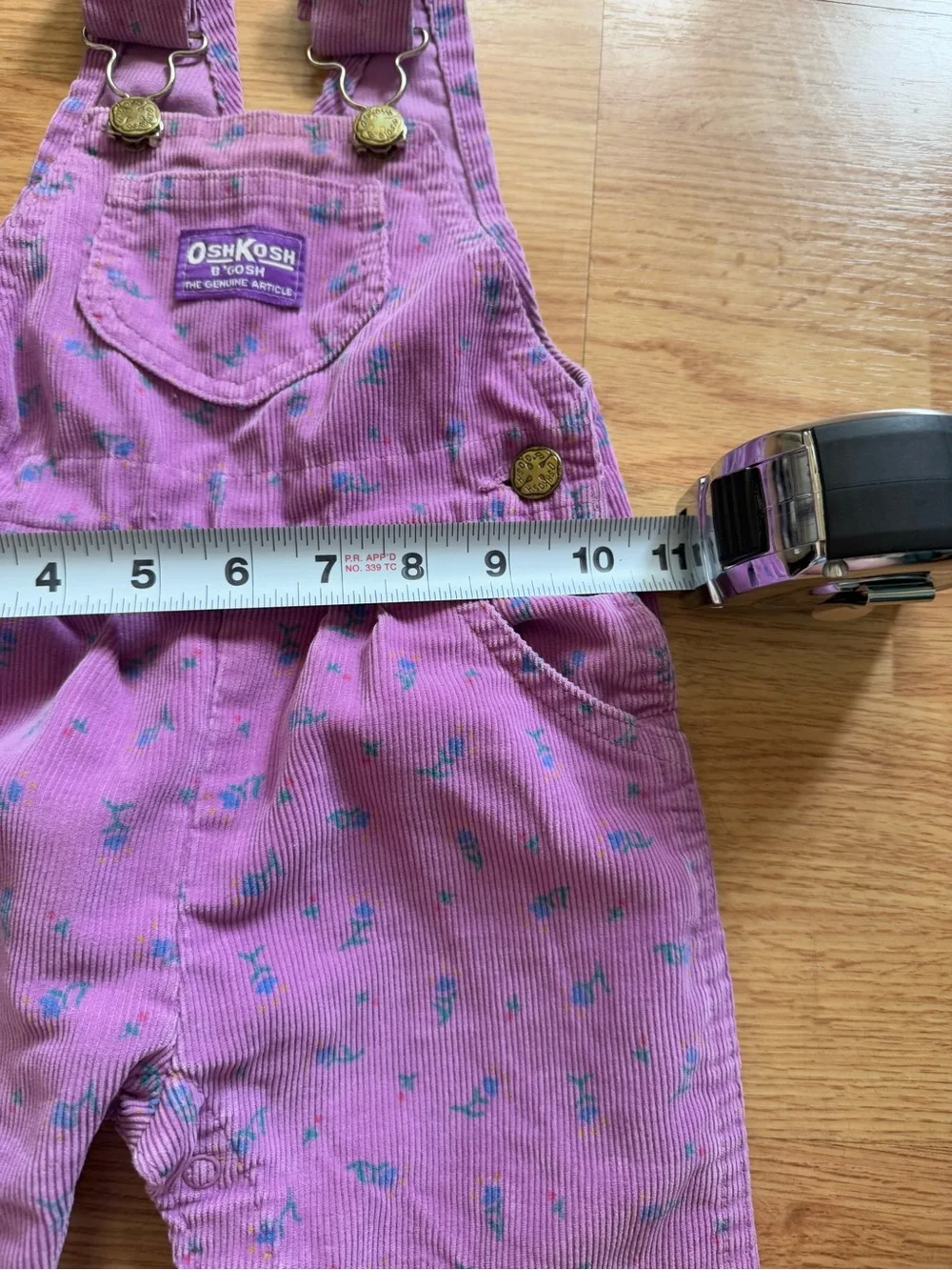 Vintage 90s OshKosh B'Gosh Purple Floral Corduroy Overalls – 12 Months